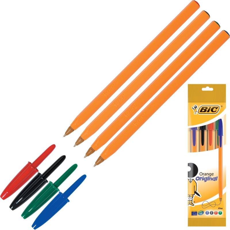 Набор шариковых ручек одноразовых BIC Orange 4 цвета (толщина линии 0.3 мм) 8308541 69669