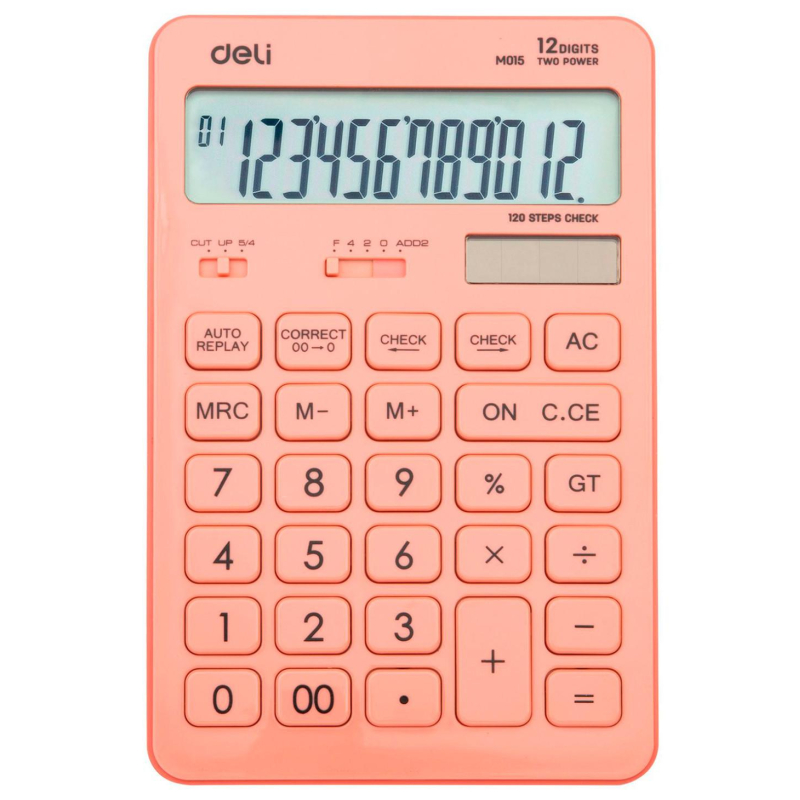 Калькулятор настольный полноразмерный Deli Touch EM01541 красный 12-разр 1754758 1176699
