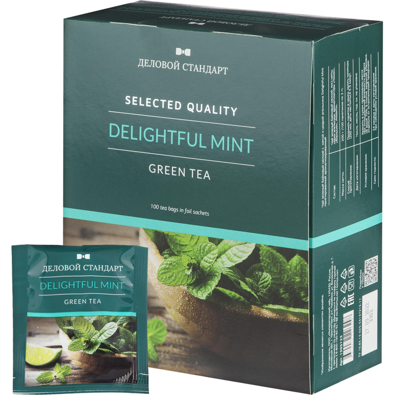 Чай Деловой стандарт Delightful mint зелен.  100 пакx2гр 1595123