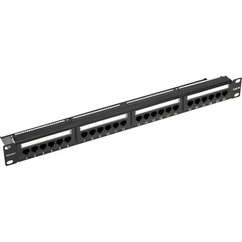 Патч-панель REXANT (02-0031) с кабельн орг.19,1U,24 порта,UTP,RJ-45,CAT5e 2111821