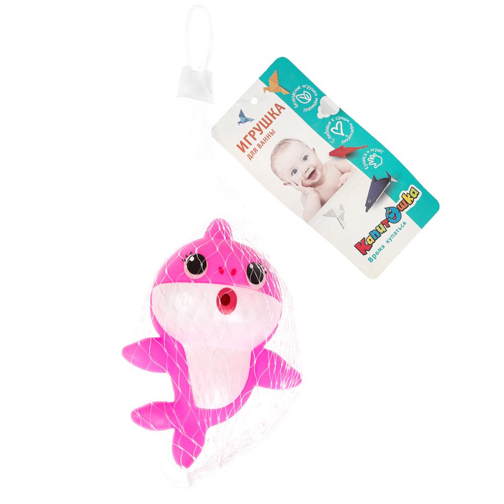 Игрушка для ванны акула розовая, 11 см. в сетке, Играем Вместе 1909R005-R3