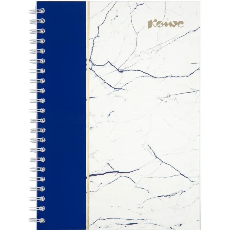 Тетрадь общая А4 120л Комус Мрамор Синий клетка,80г,греб,карт,фольга,УФ-лак 1919342