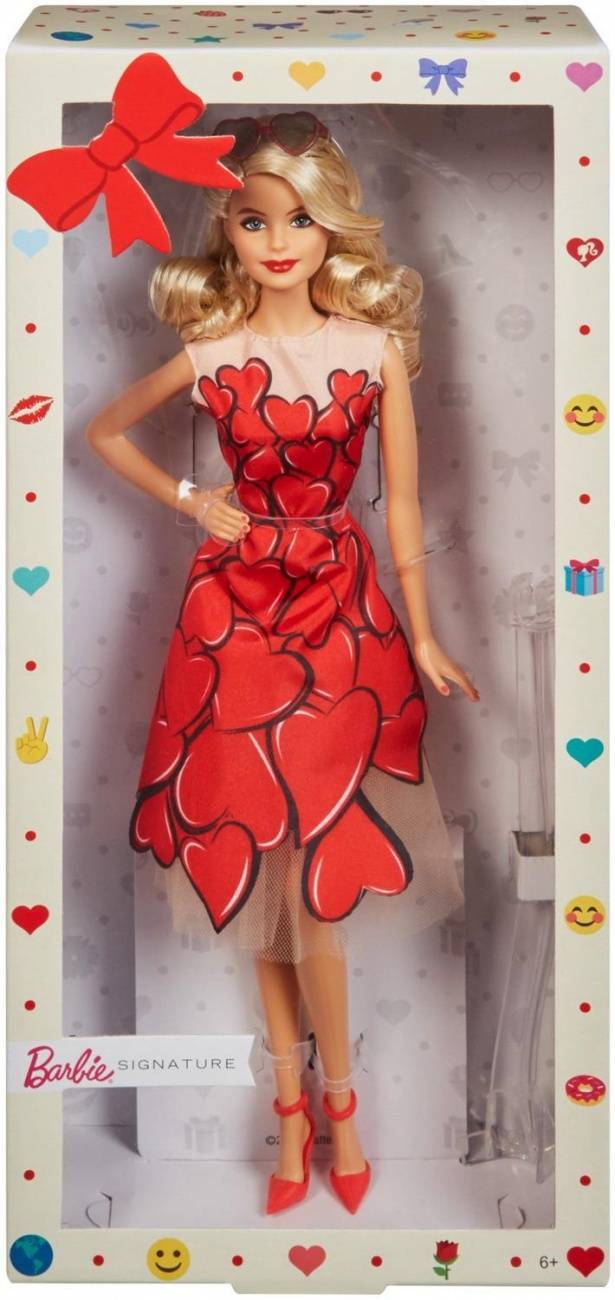 Коллекционная кукла в красном платье Mattel Barbie FXC74