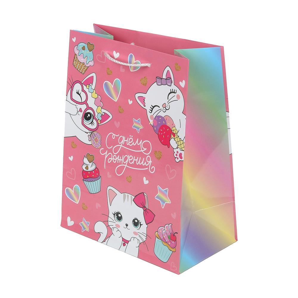 Пакет подарочный глянцевый М, котенок, 140 гр/м Чудо праздник PM-130119-CAT