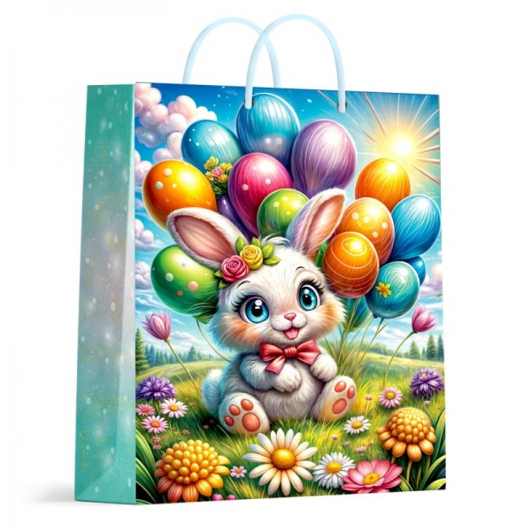 Пакет подарочный глянцевый, размер Ml "зайка" Чудо праздник PML-124682-RB