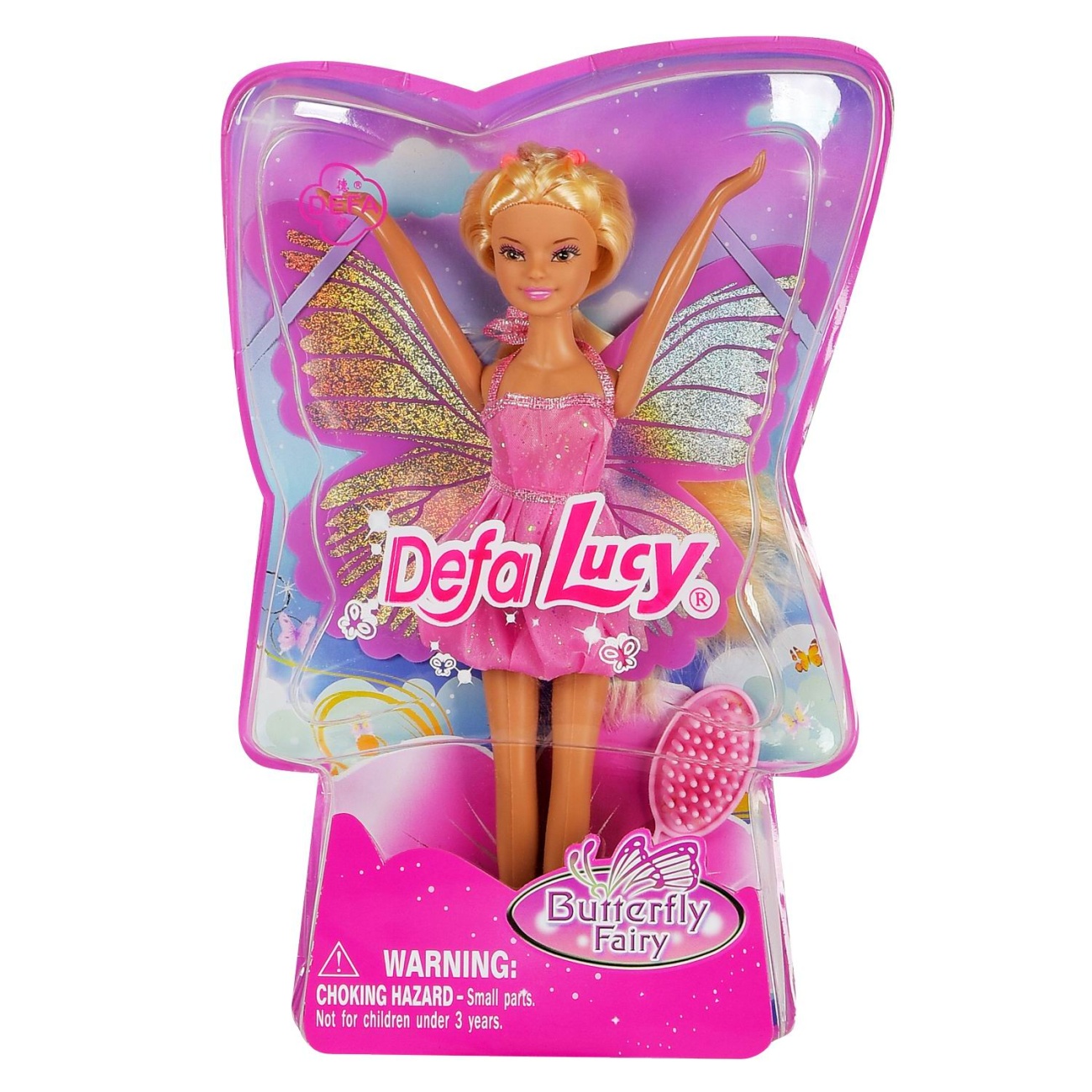 Кукла Defa Lucy Бабочка-фея в розовом наряде 22 см 8121d/розовый