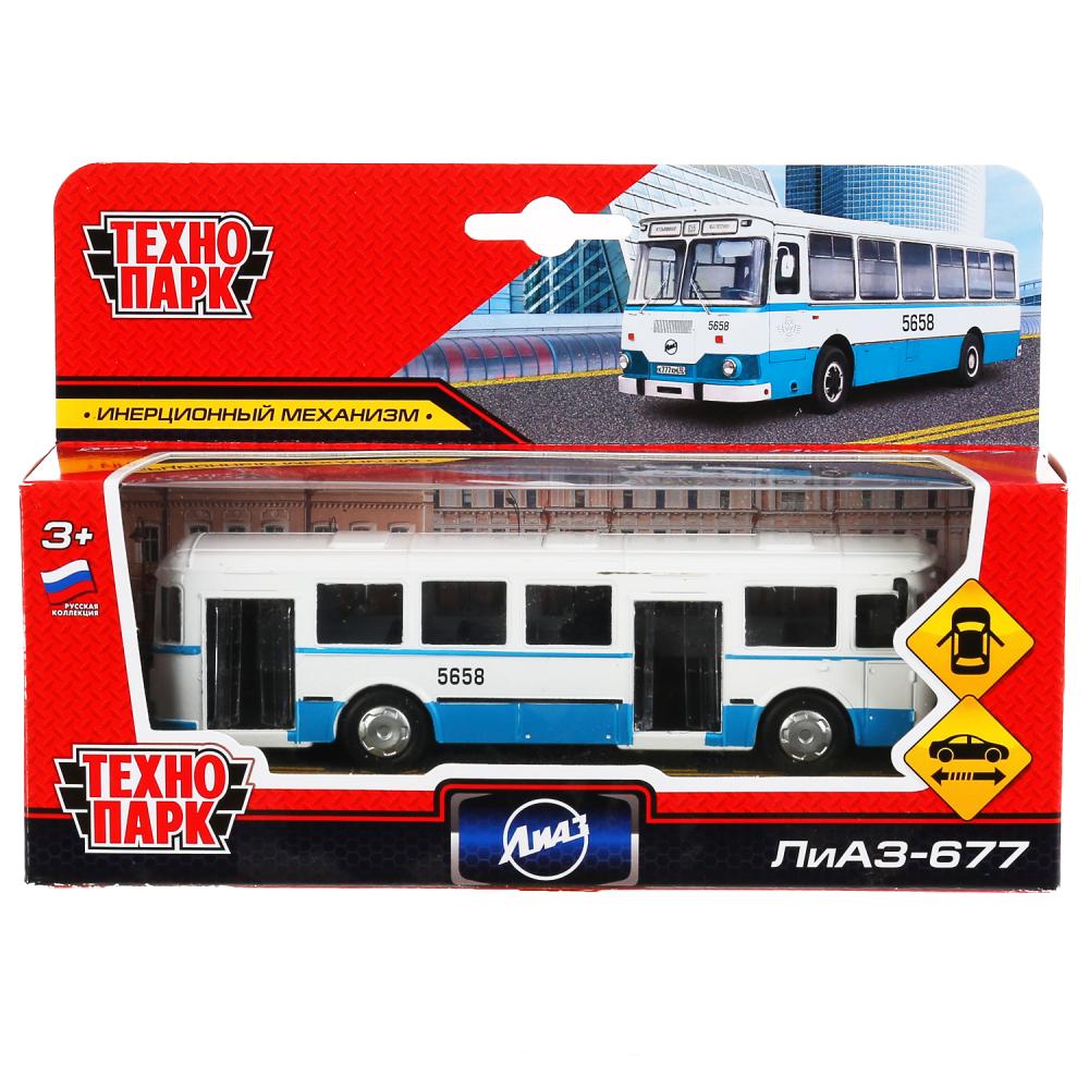Машина металл Автобус лиаз-677, 15 см. Технопарк SB-16-57-BL-WB