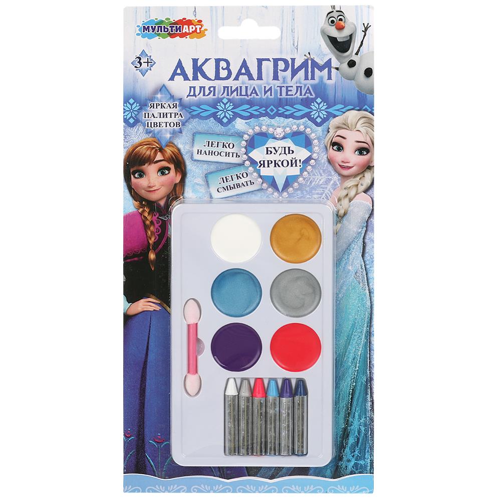 Аквагрим для детей: в наборе палетка с карандашами MultiArt AFPMIX-113931