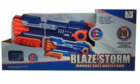 Дробовик Blaze Storm, механический бластер, в наборе с 20 снарядами (10 мягких, 10 с присосок) арт 7037A
