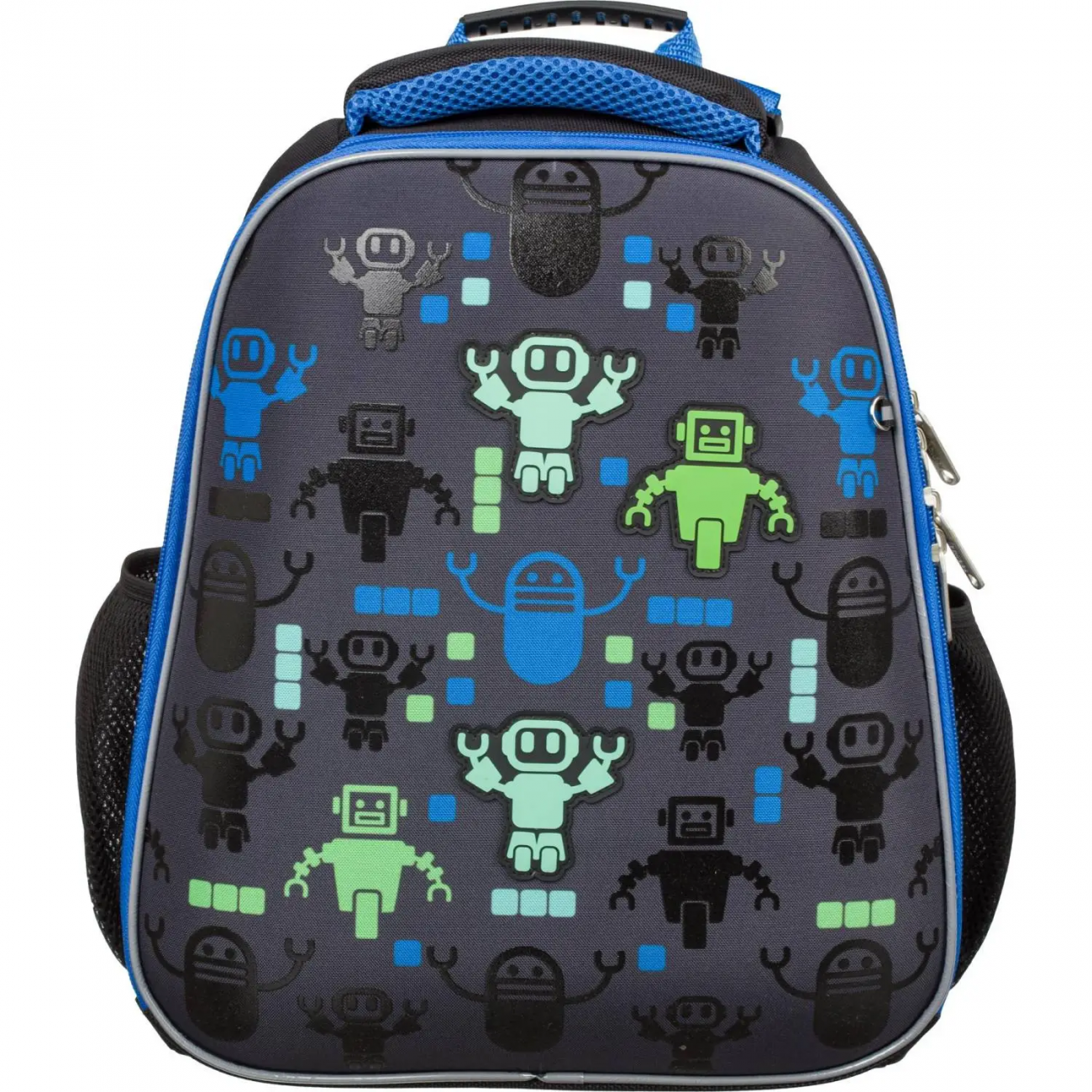 Ранец Basic Robot паттерн черный, 2 отд. эргоном. спинка Комус Класс 1653384