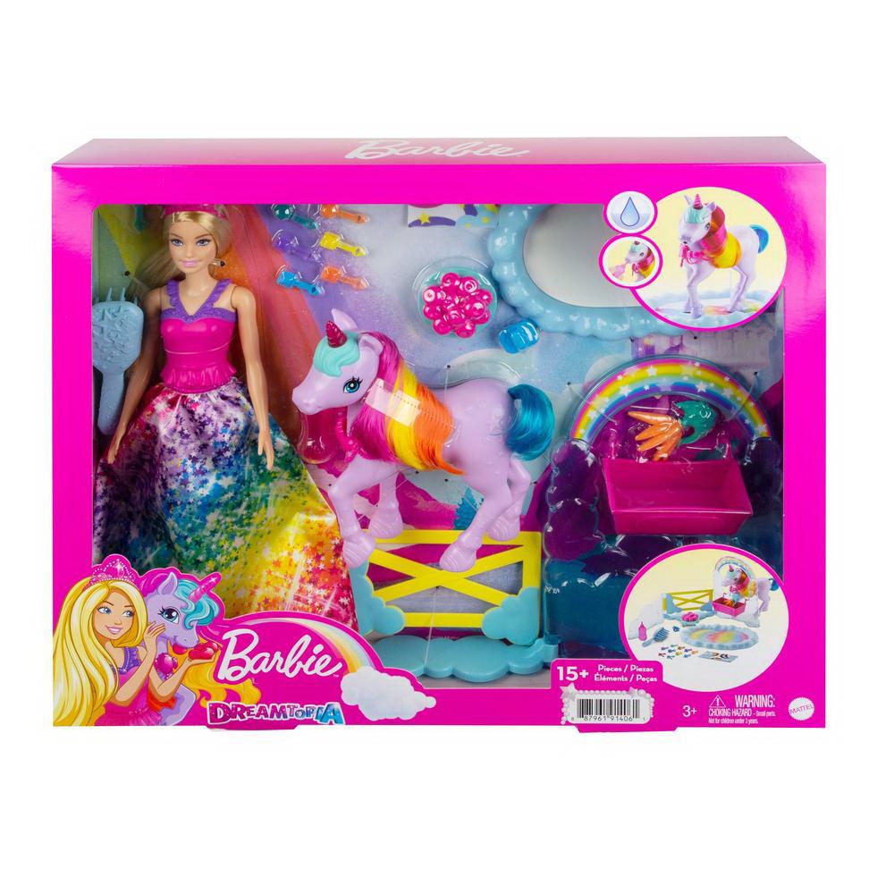 Игровой набор Mattel Barbie Дримтопия: Кукла и единорог GTG01