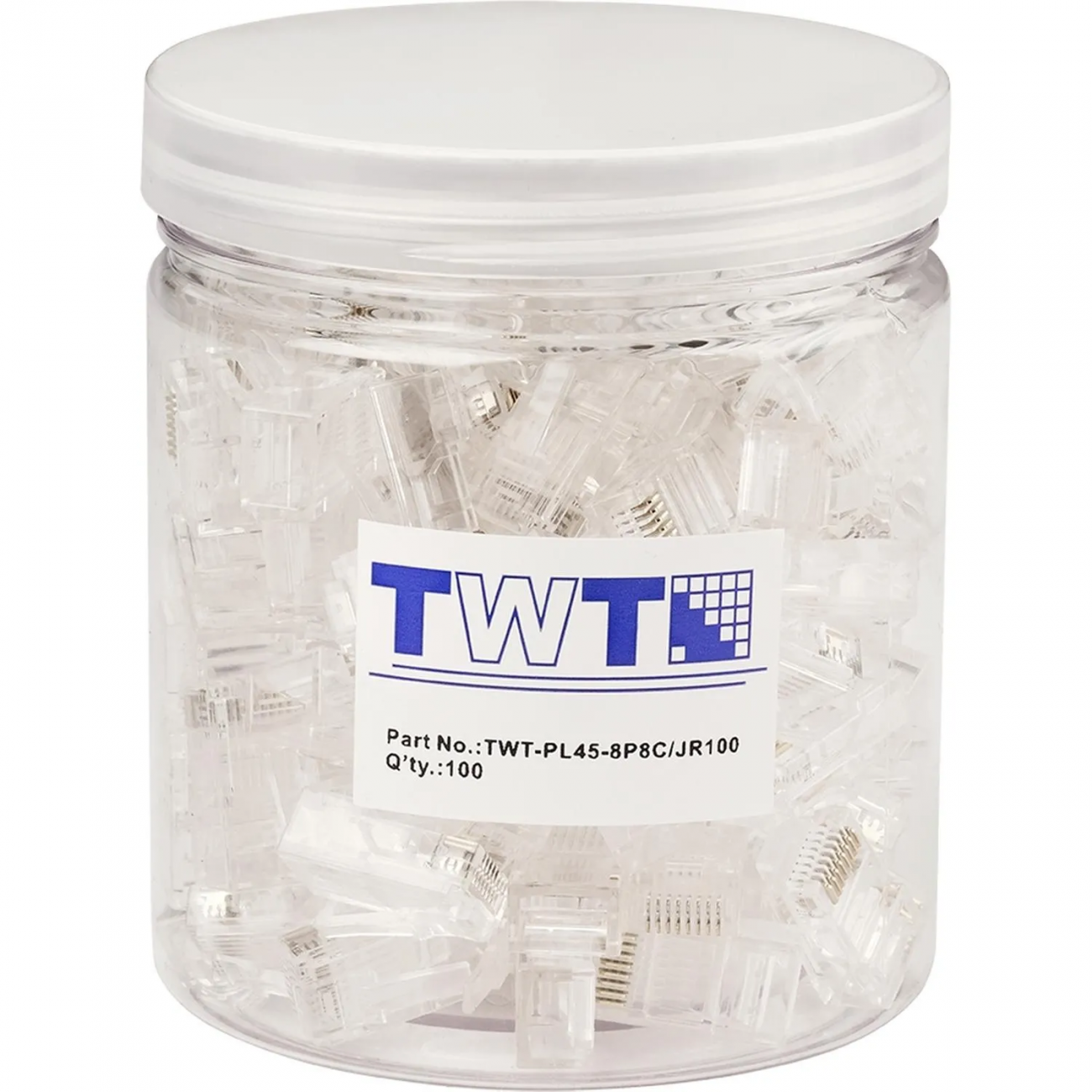Коннектор RJ45 TWT TWT-PL45-8P8C/JR100 UTP 8P8C унив cat.5e 100шт/уп 2414410