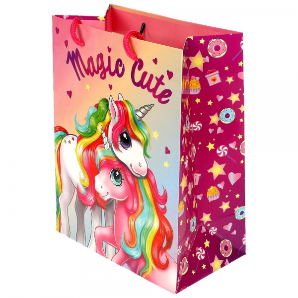 Пакет подарочный глянцевый размер M, 18х23х10 см.. Чудо праздник PM-87528-TMU-CN (144)