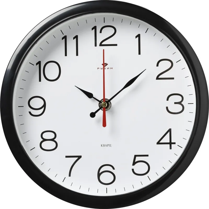 Часы настенные круг d=22см, корпус черный Классика арт.2222-328 Рубин 2235069