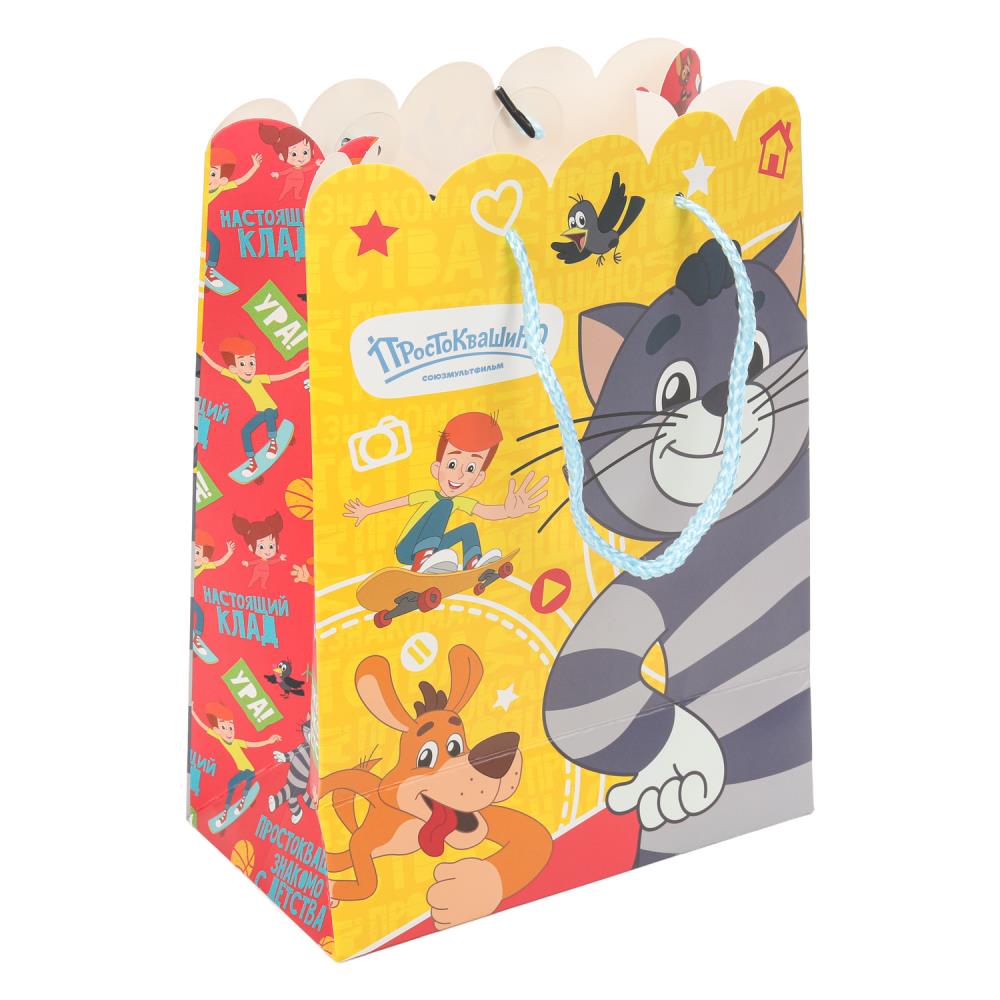 Пакет подарочный М "Союзмультфильм. Простоквашино", вырубка, 190 гр/м Чудо праздник PM-130094-PR