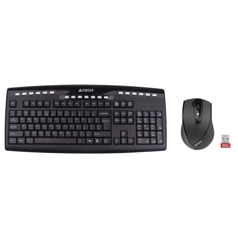 Набор клавиатура+мышь A4 V-Track 9200F клав:черный мышь:черный USB беспров A4Tech 760540