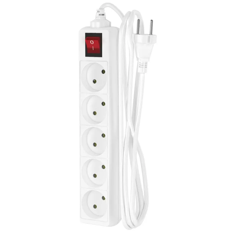 Удлинитель сетевой ФОТОН 10-25S, 2м, 5 розеток, 10А, с выкл. Белый 1907211 21117