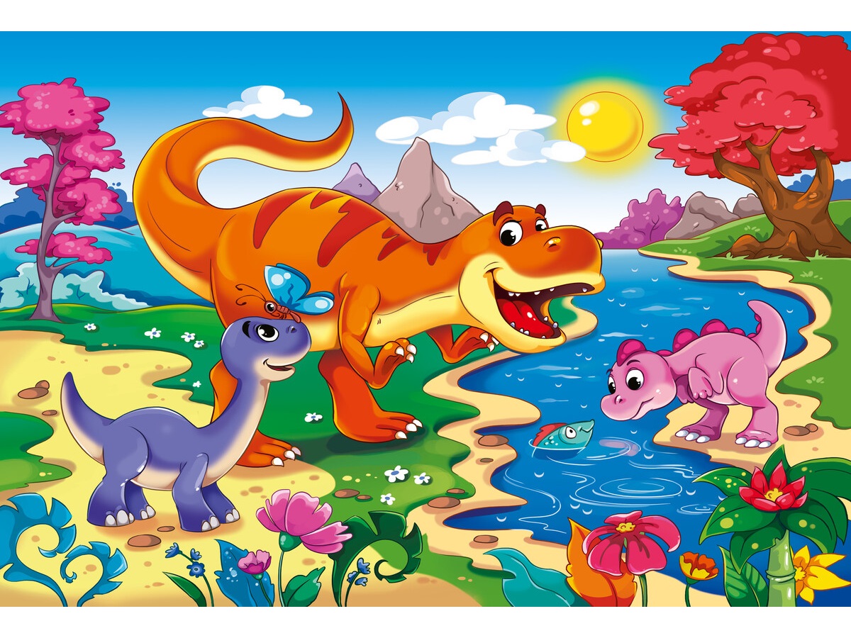 Пазл-рамка Рыжий кот Мир динозавров №5 П15-7537