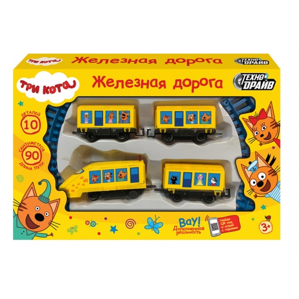 Железная дорога мультяшная "Три Кота" пути 90 см. Технодрайв 2007B052-R