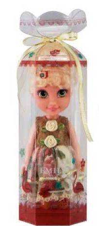 Кукла Emily мини в прозрачной коробочке (блондинка, двухцветное платье) 16,5см ABtoys QJ086D
