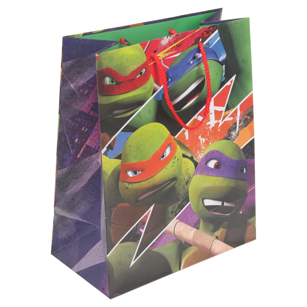 Пакет подарочный матовый L "Черепашки", 140 гр/м Чудо праздник PL-109939-NT (120)