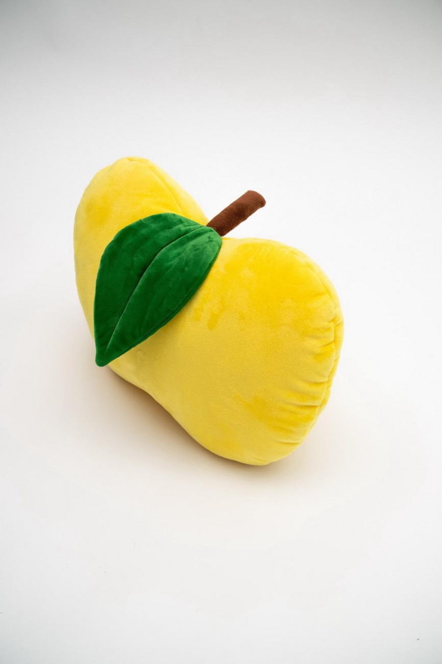 Мягкая игрушка ОмЗЭТ Подушка декоративная Яблоко цвет желтый ОМ-12034