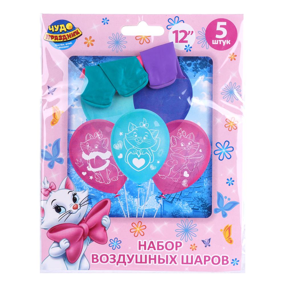 Латексные шары коты, 30 см, набор 5 штук, монохром Чудо праздник LBM-135535-CM