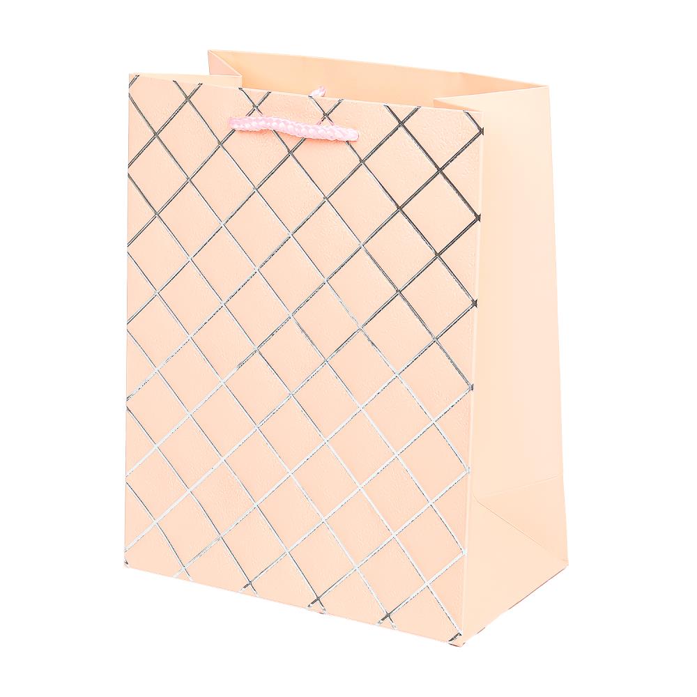 Пакет для подарка, с тиснением, геометрия, размер М Чудо праздник PTM-12-G3