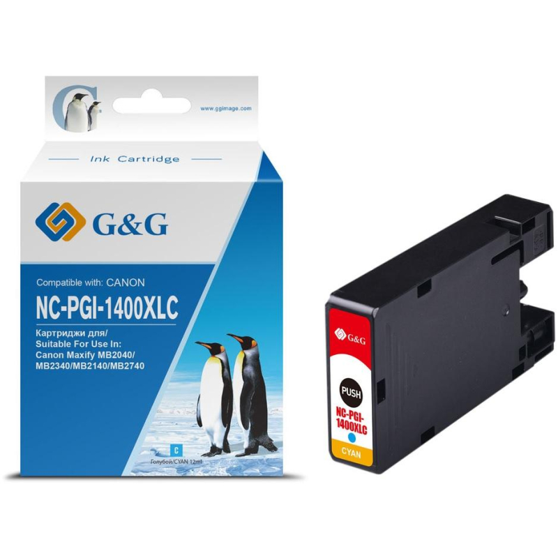Картридж струйный G&G PGI-1400XL C гол. для Canon MB2050/MB2350/MB2040 1650513