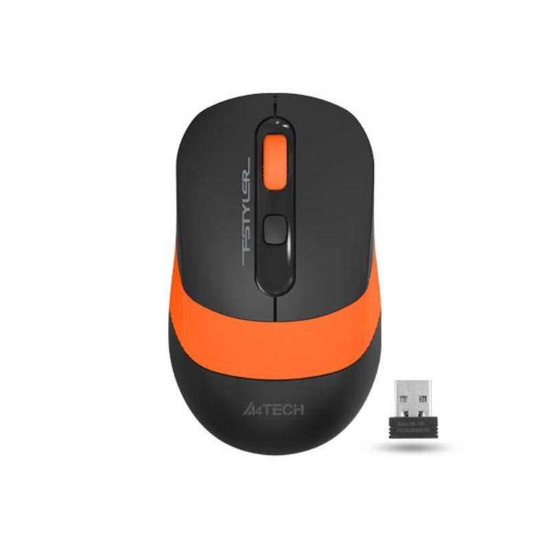 Мышь компьютерная A4 Fstyler FG10, беспроводная, 2000dpi, черный/оранжевый A4Tech 1179823