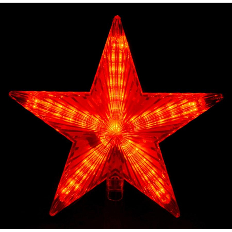 Верхушка на елку Звезда красная 30 красных мигающих led,20x20 см, 55086 1439902