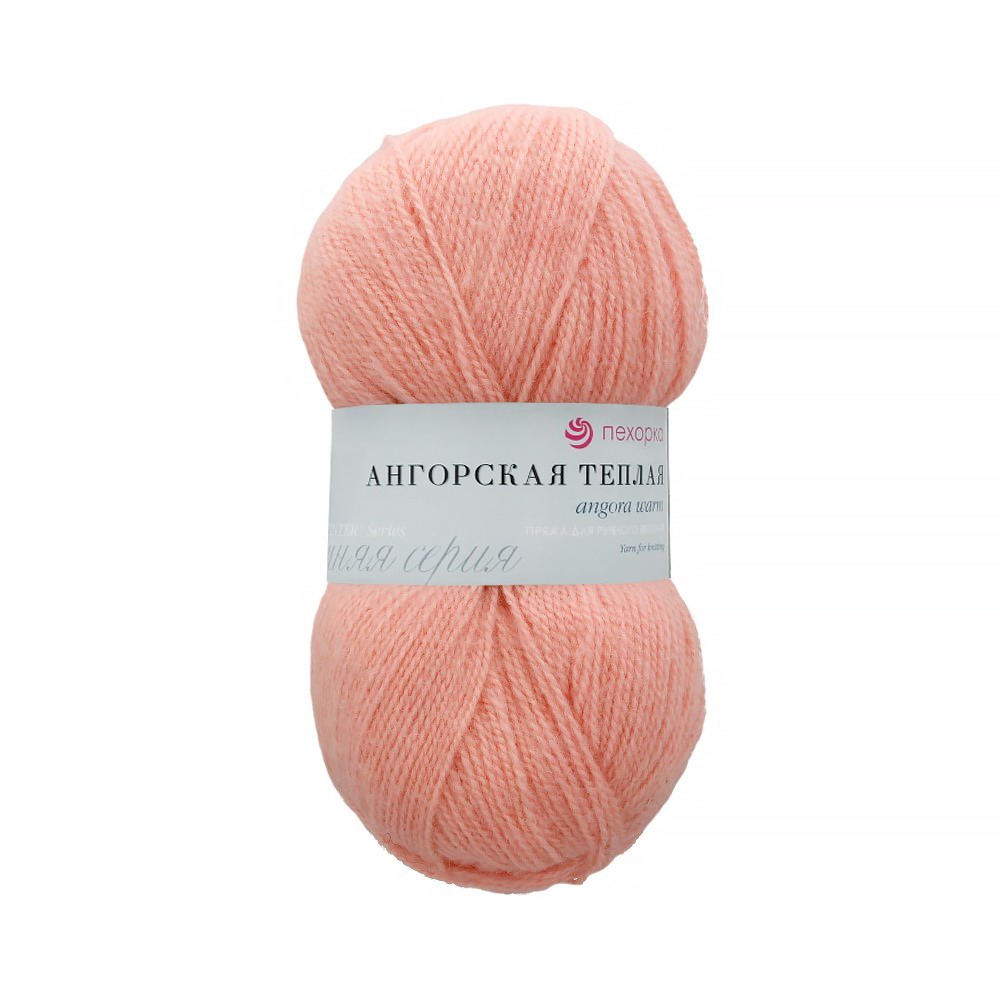 Пряжа ПЕХОРКА Ангорская тёплая 480м/100г цвет 265-Розовый персик 2125622650
