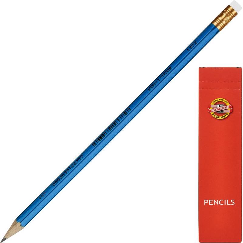Карандаш чернографитный Koh-I-Noor Oriental 1372 НВ заточенный с ластиком 42952