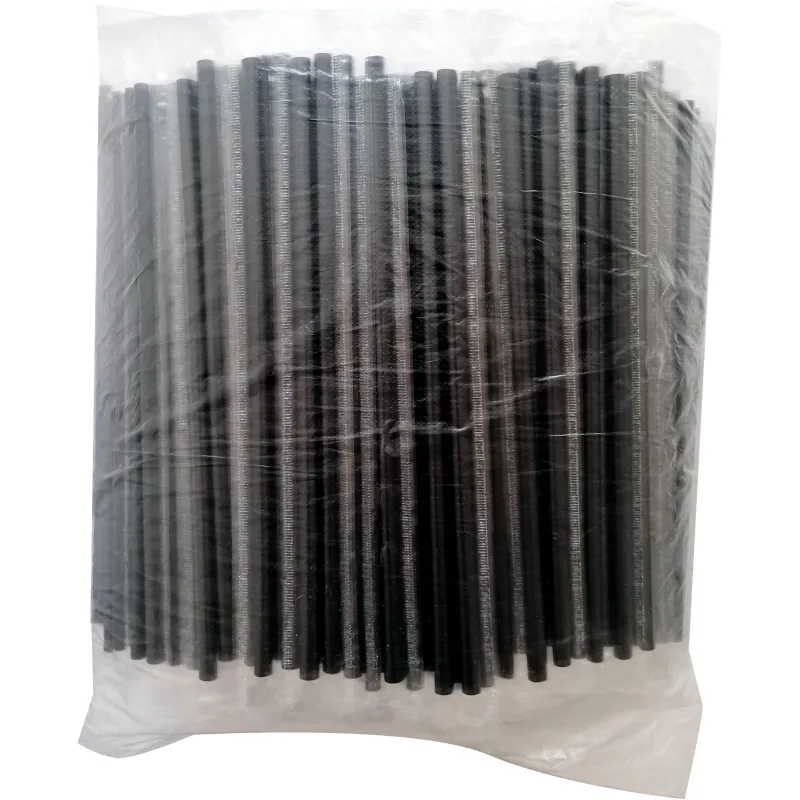 Трубочка для коктейлей 210мм d7мм черн прямые в инд уп, 500шт/уп(112297) 2171349