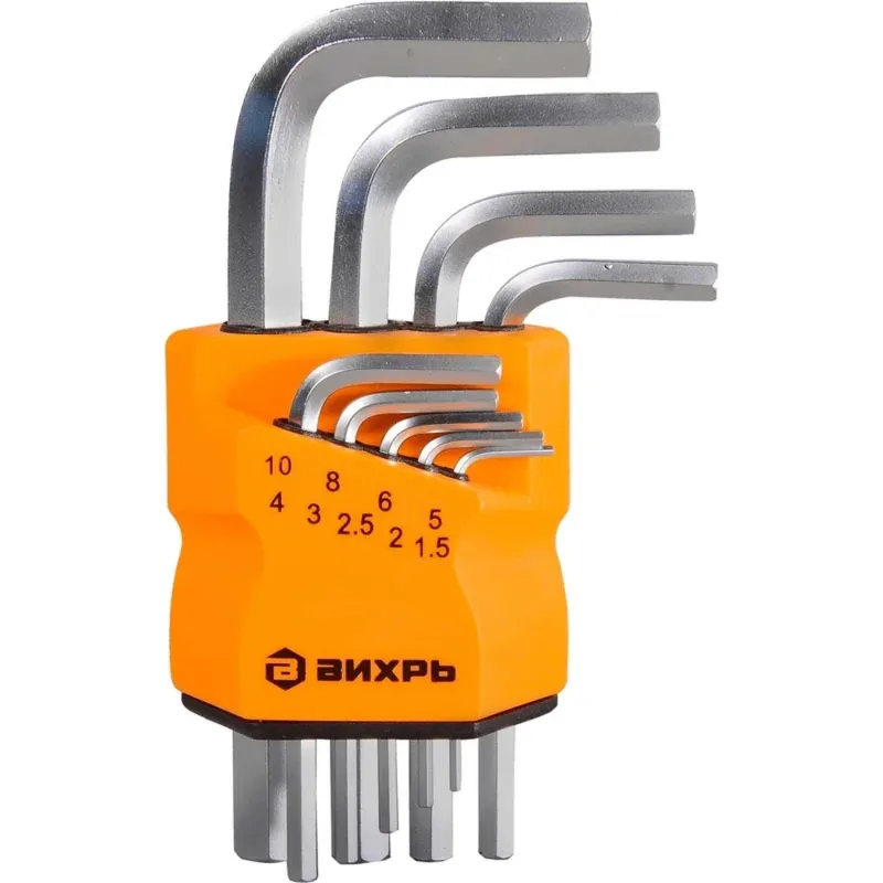 Набор ключей имбусовых Вихрь HEX, 9 шт, 1.5-10 мм 73/6/5/11 2168433