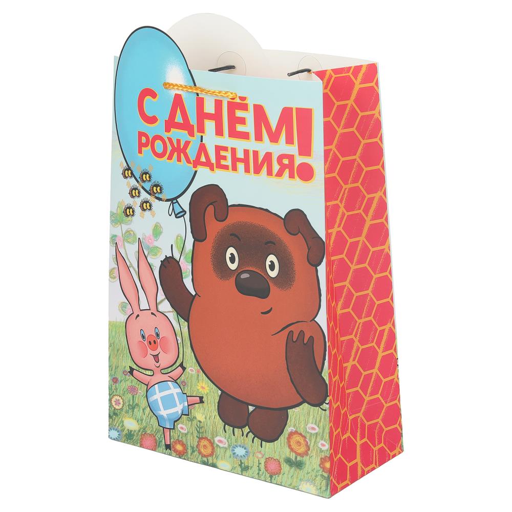 Пакет подарочный "Союзмультфильм" ML, Винни Пух, вырубка, 190 гр/м Чудо праздник PML-130062-VP