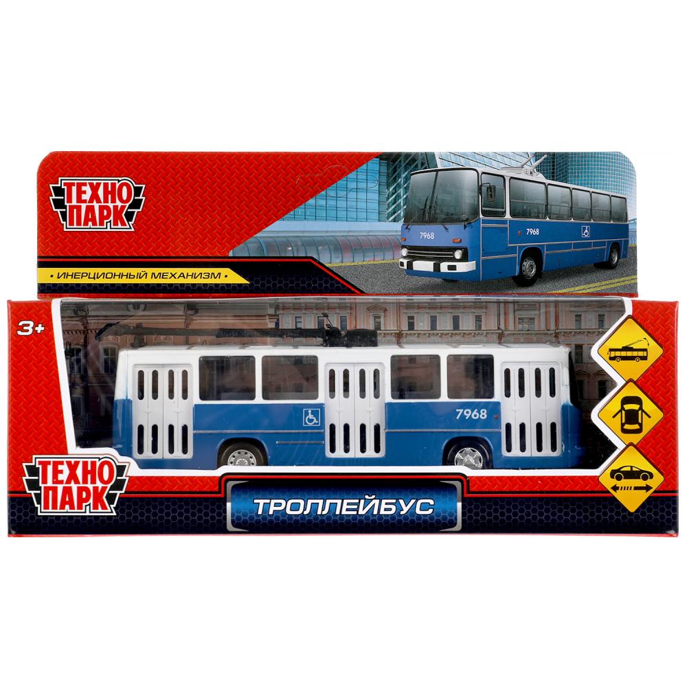 Машина металл Троллейбус, 17 см, синий Технопарк IKATROLL-17-BUWH