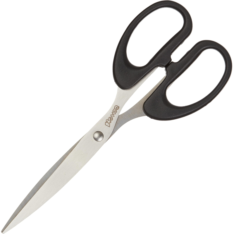 Ножницы Комус 190 мм с пластик. эллиптическими ручками, цвет черный 159332