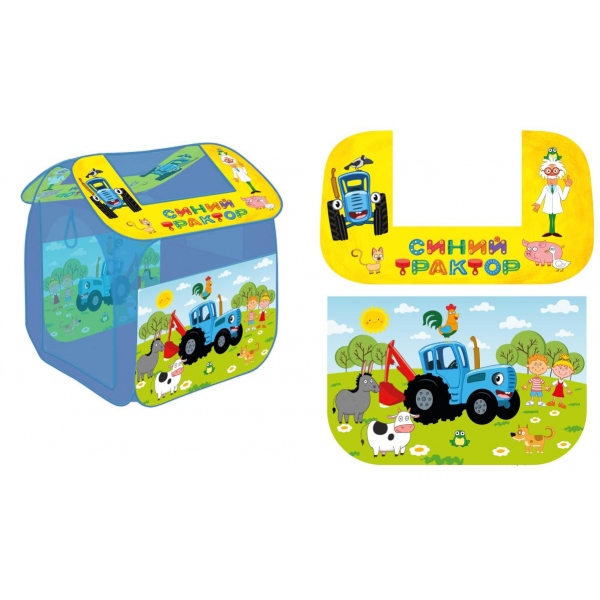 Палатка детская игровая Синий Трактор, 83х80х105 с.м, в сумке Играем Вместе GFA-BT-2-R (24)