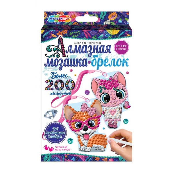 Алмазная мозаика-подвеска "Милые животные" MultiArt DIY-DIAMPEND (50)