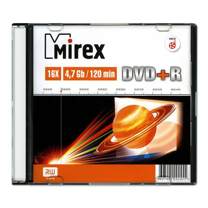 Диск DVD+R Mirex 4,7 GB 16x UL130013A1S 838860