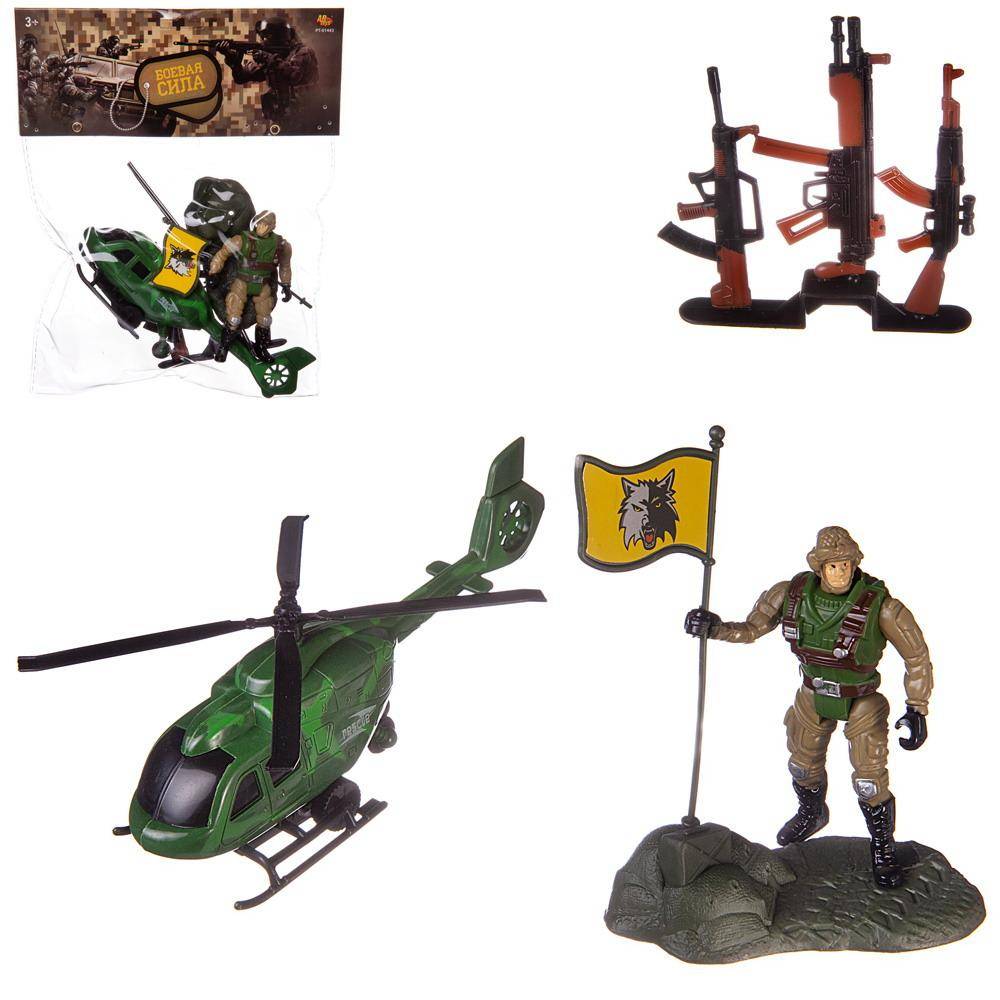 Игровой набор Abtoys Боевая сила Вертолет, фигурка солдата и другие акссес. PT-01443