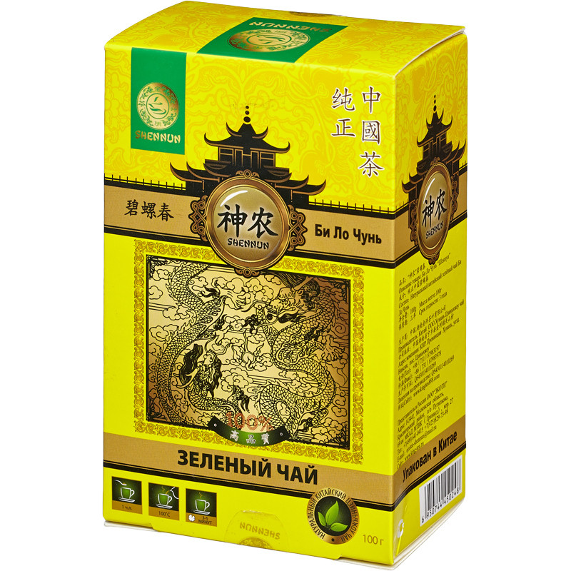 Чай Shennun Билочунь зеленый, спираль, 100 г. 13065 464236