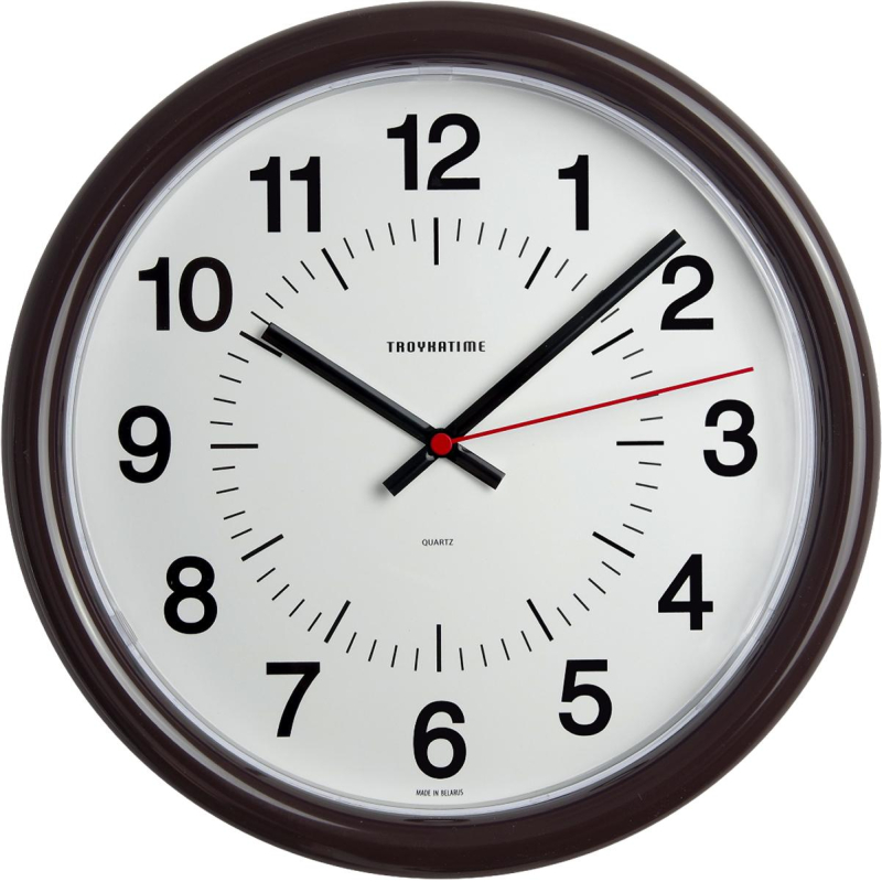 Часы настенные пластиковые, модель 02, диаметр 245 мм, 21234211 Troyka 1556799