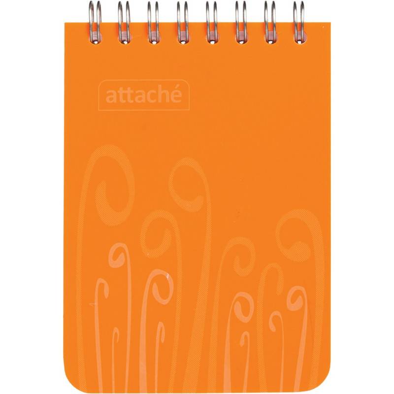 Блокнот Attache Fantasy А7 80 л. оранжевый в клетку спираль (75х120 мм) 309375