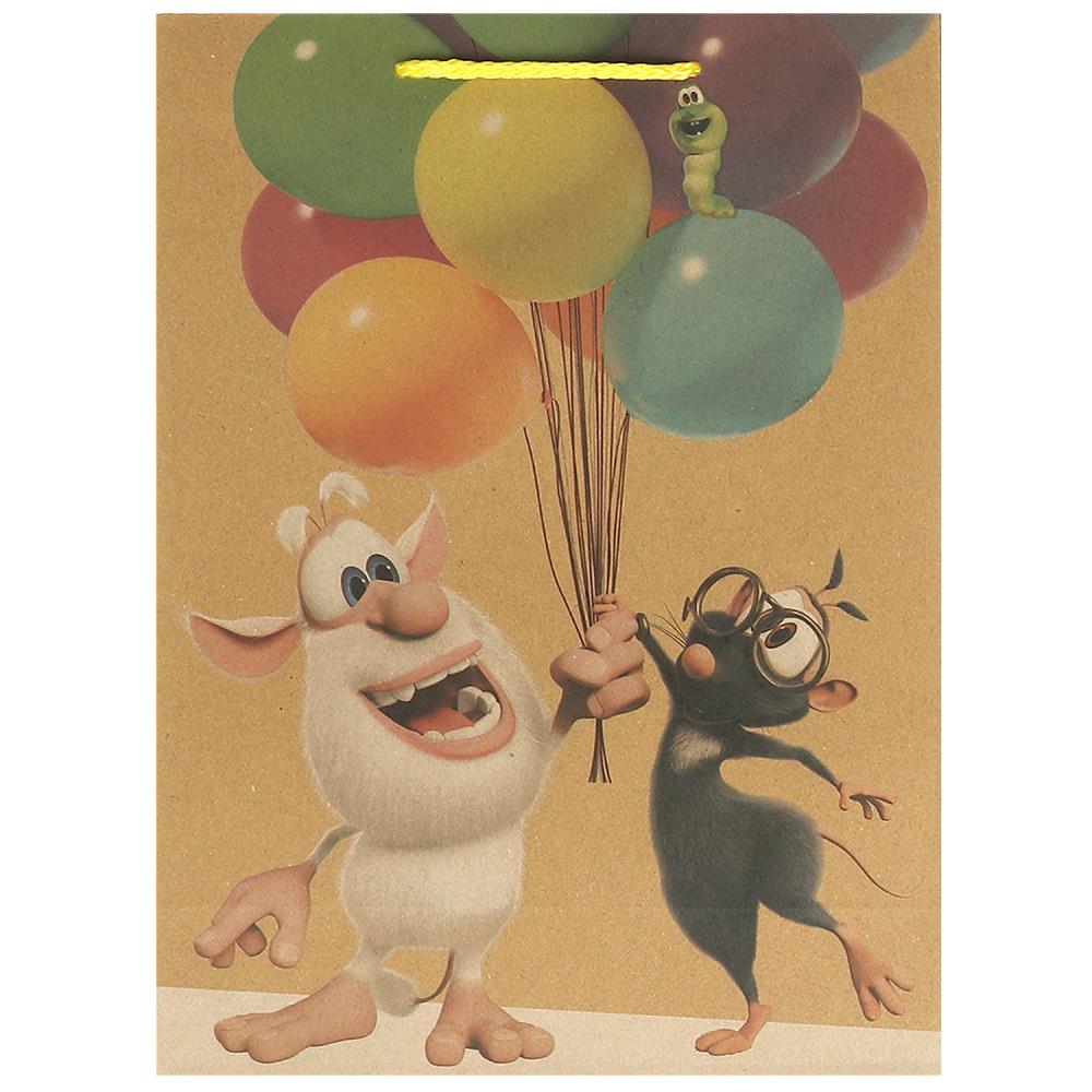 Пакет подарочный крафт Буба ML, 22х31х10 см. Чудо праздник PMLK-110232-BB