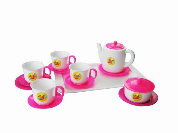 Набор чайный (14 предметов, на подносе), игрушечная посуда Нордпласт 21001