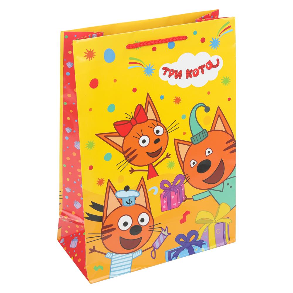 Пакет подарочный глянцевый "Три Кота" ML, 140 гр/м Чудо праздник PML-127485-TK
