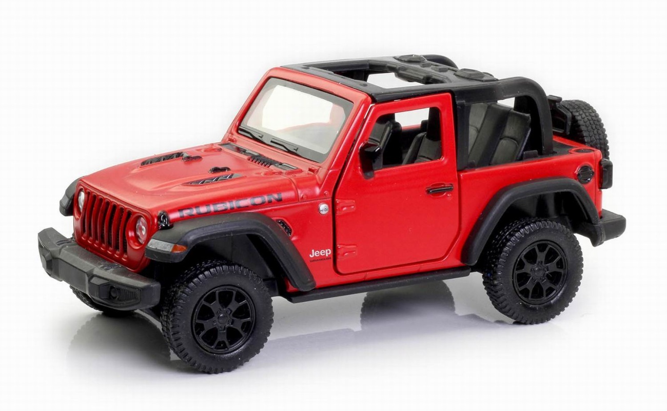 Машина металл RMZ City 1:32 Jeep Rubicon 2021 открытый верх, инерция, двери откр. красный матовый цвет. 554060NTM(B)