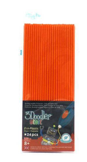 Эко-пластик к 3Д ручке 3DOODLER START, цвет оранжевый, 24 шт Wobble Works 3DS-ECO06-ORANGE-24